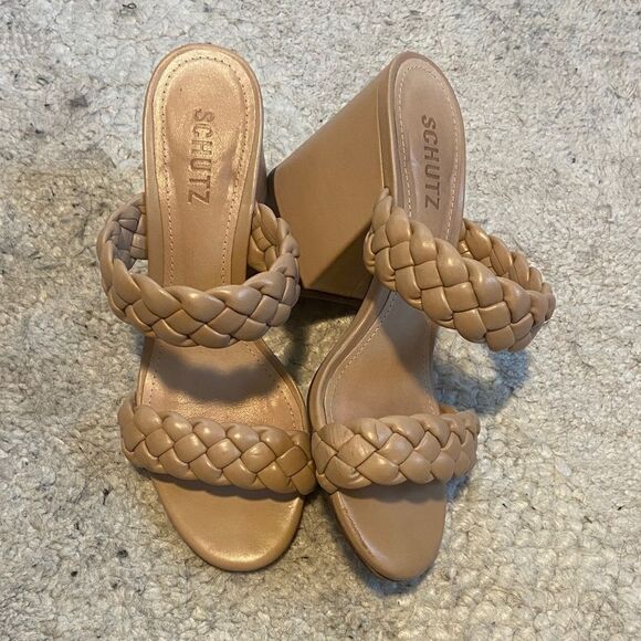 SCHUTZ Tan Braided Block Heel - Picture 2 of 10